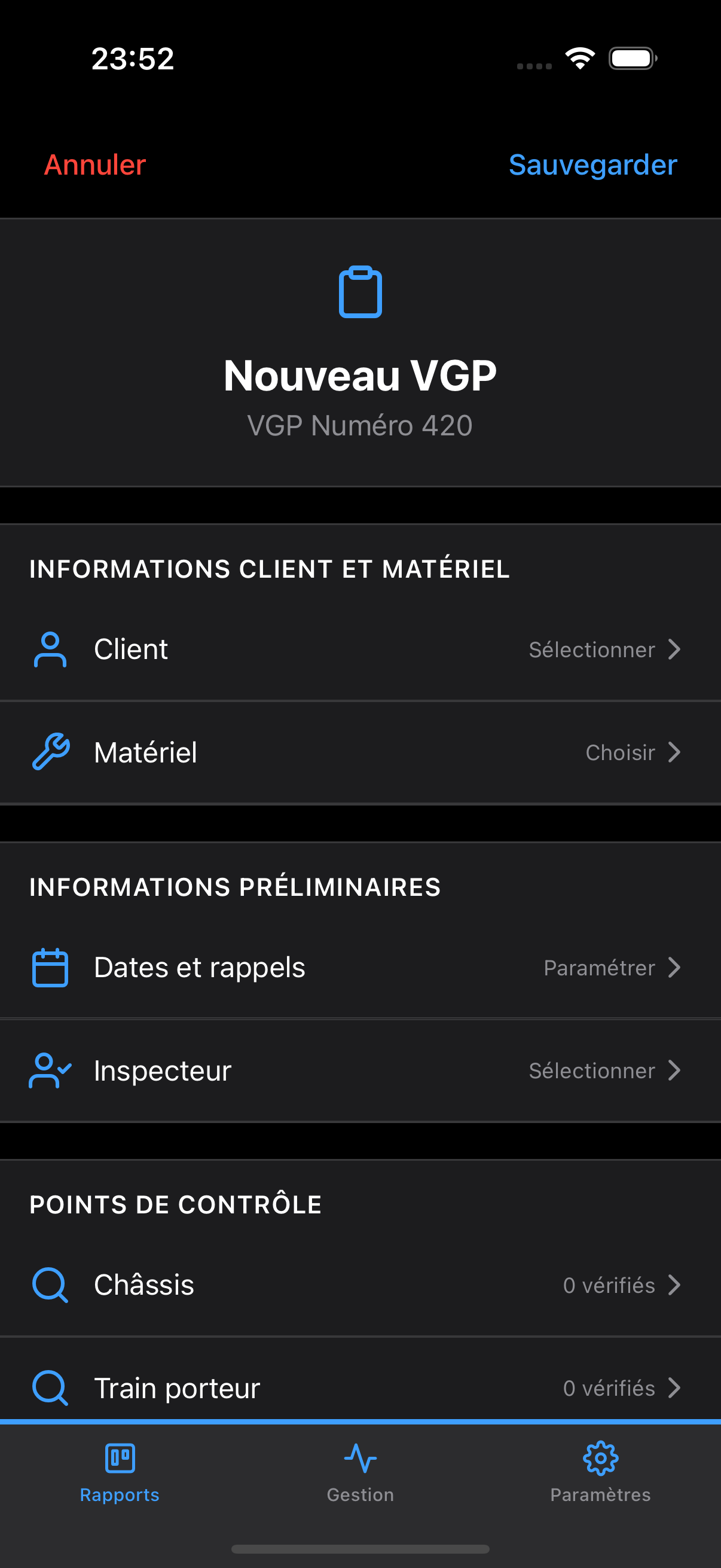 Nouveau rapport VGP - Création mobile ManuBTP
